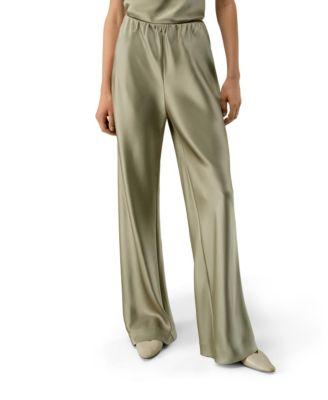Straight-Leg Silk Satin Pants by LILYSILK