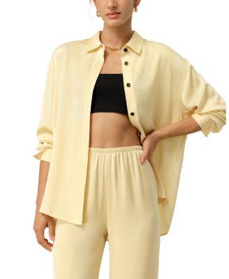 Stretch Double Georgette Oversized Shirt by LILYSILK