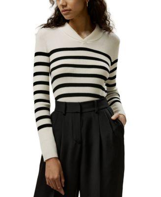 Striped Ultra-fine Merino Wool Sweater by LILYSILK