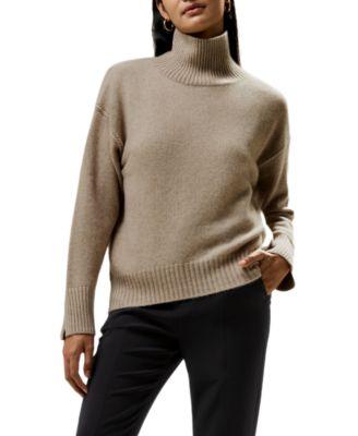 Turtleneck Relaxed-Fit Cashmere Sweater by LILYSILK