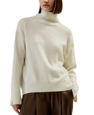 Turtleneck Relaxed-Fit Cashmere Sweater by LILYSILK