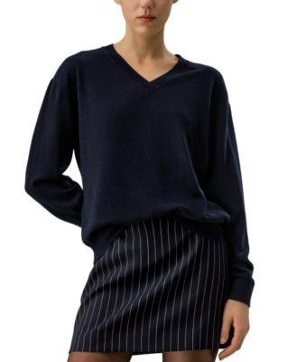 V-Neck Baby Cashmere Sweater by LILYSILK