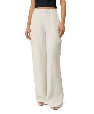White Silk Crepe Cargo Pant by LILYSILK