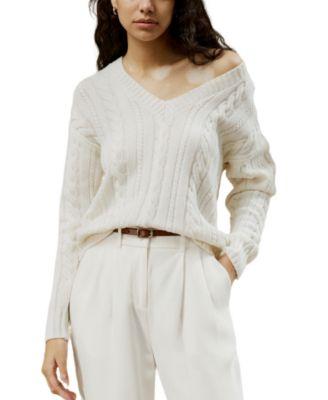 Women'S Cable-Knit Wool-Cashmere Blend Sweater by LILYSILK