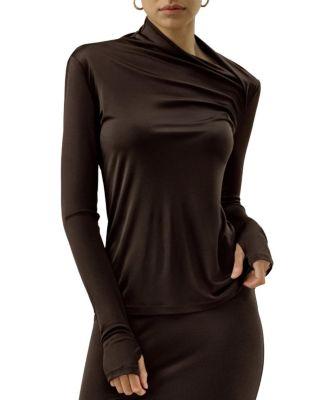 Women's Silk Jersey Slim Fitted Long Sleeve Top by LILYSILK