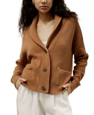 Wool-Cashmere Blend Shawl Collar Cardigan by LILYSILK