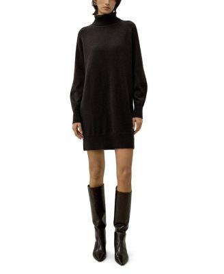 Wool Cashmere Turtleneck Sweater Dress by LILYSILK