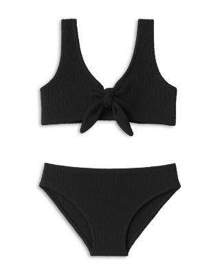 Girls' Crinkle Front Tie Two Piece Swimsuit - Big Kid by LIMEAPPLE