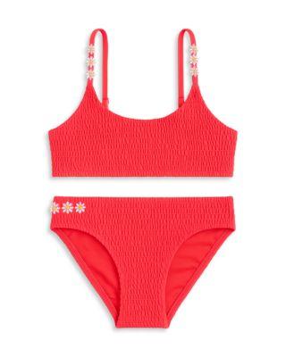 Girls' Smocked Two Piece Swimsuit - Big Kid by LIMEAPPLE
