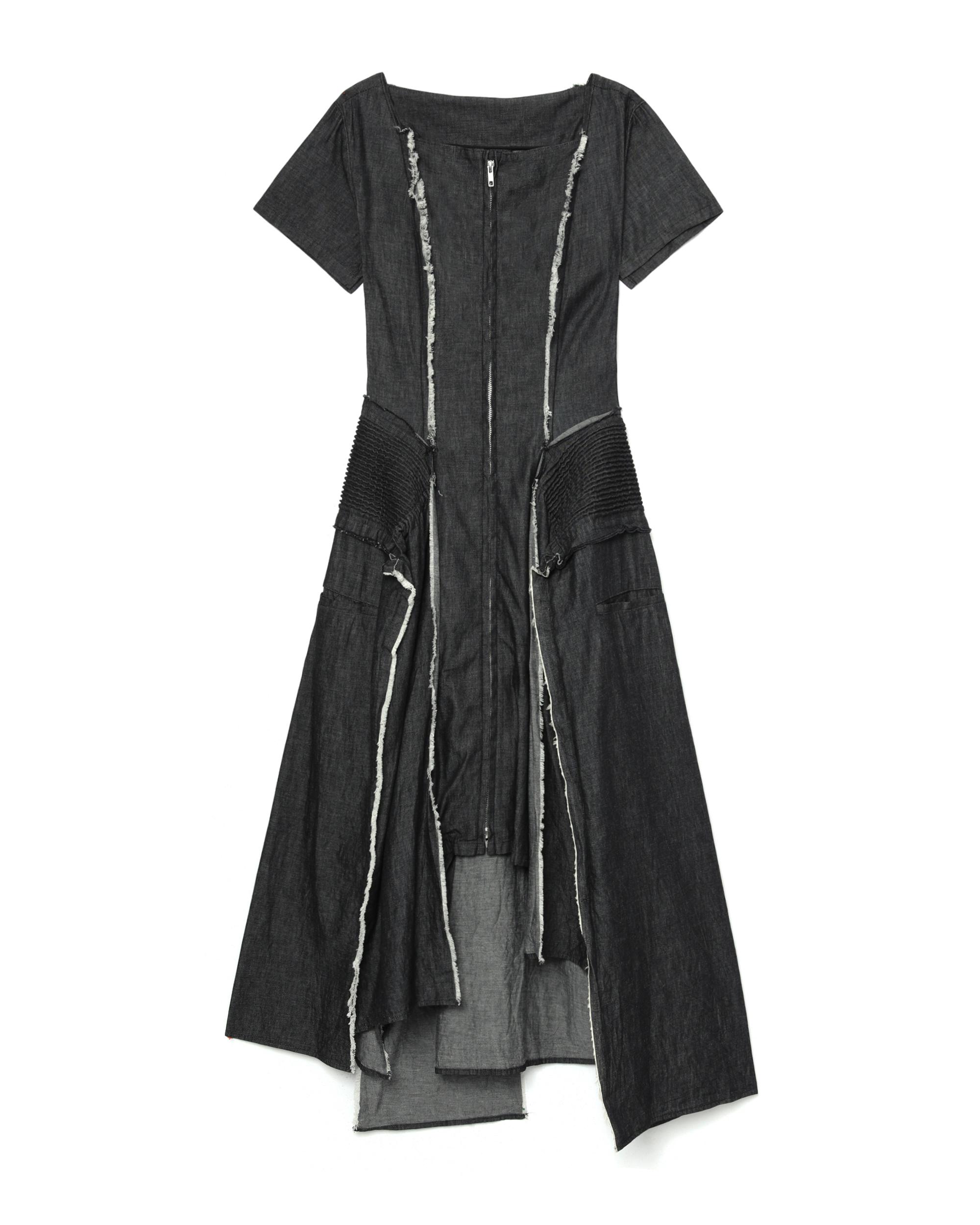 Distressed asymmetric midi dress by LIMI FEU