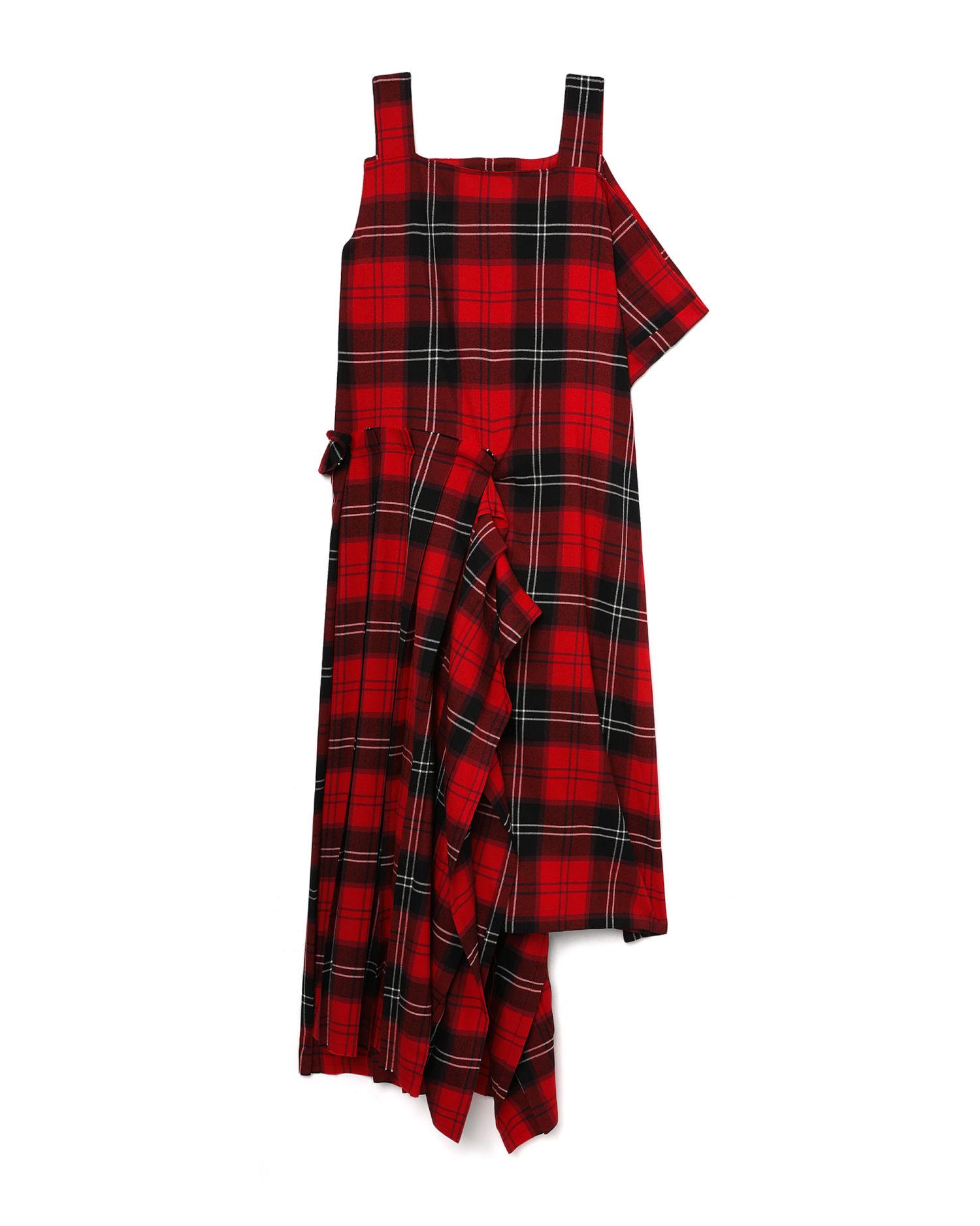 Sleeveless plaid wool dress by LIMI FEU