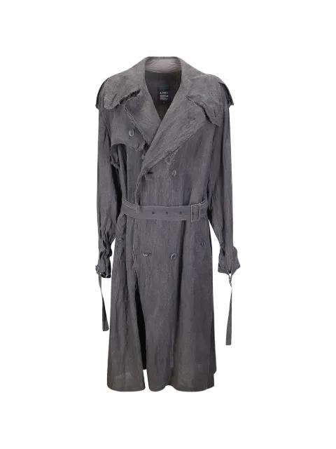 distressed double-breasted trench coat by LIMI FEU