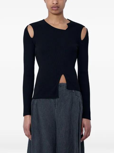 ribbed-knit cut-out T-shirt by LIMI FEU