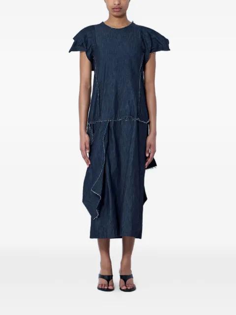 x Yohji Yamamoto ruffled midi dress by LIMI FEU