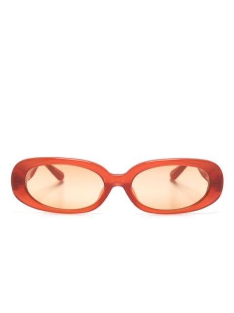 Cara oval-frame tinted sunglasses by LINDA FARROW