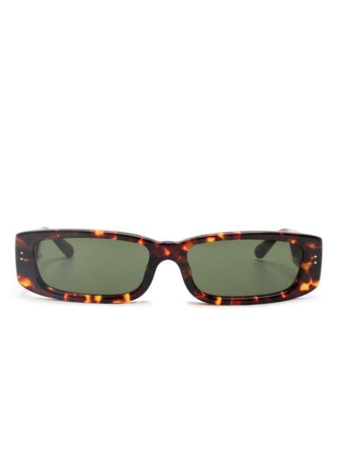tortoiseshell-effect rectangle-frame sunglasses by LINDA FARROW