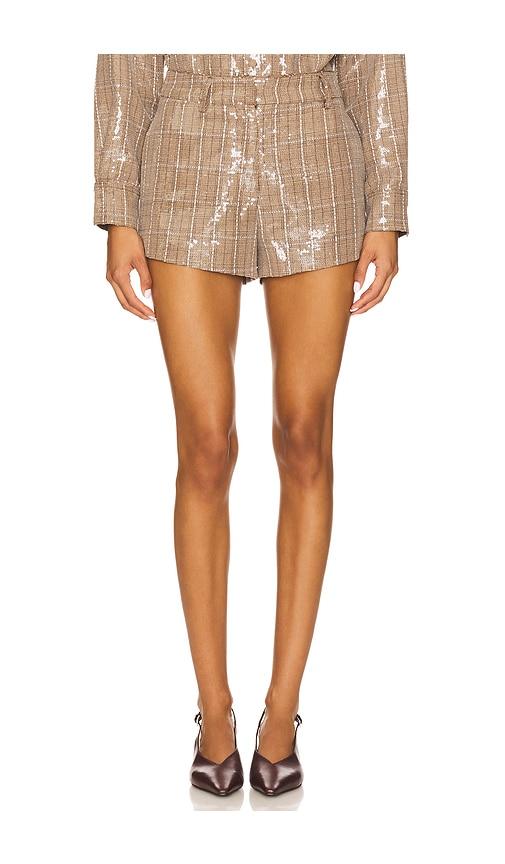 Line & Dot Checkmate Short in Brown by LINE&DOT