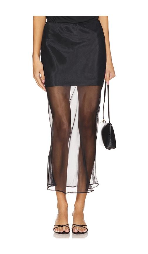 Line & Dot Denman Midi Skirt in Black by LINE&DOT