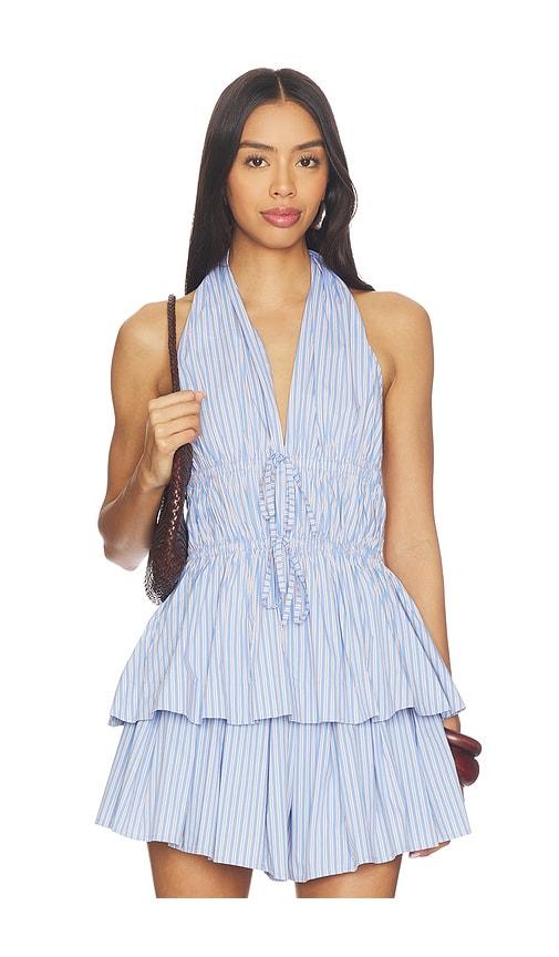 Line & Dot Eleni Top in Blue by LINE&DOT