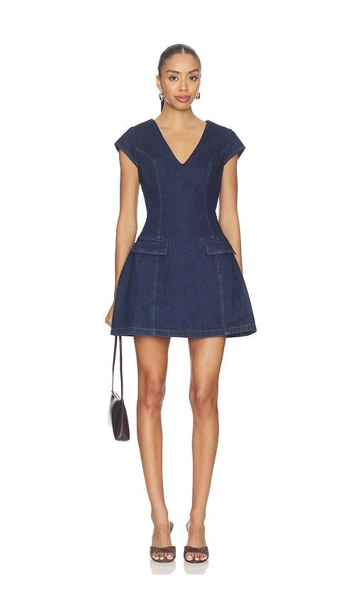 Line & Dot Flavia Mini Dress in Blue by LINE&DOT