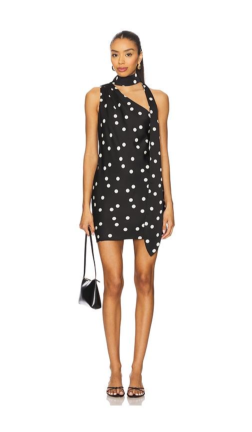 Line & Dot Gloss Scarf Mini Dress in Black by LINE&DOT