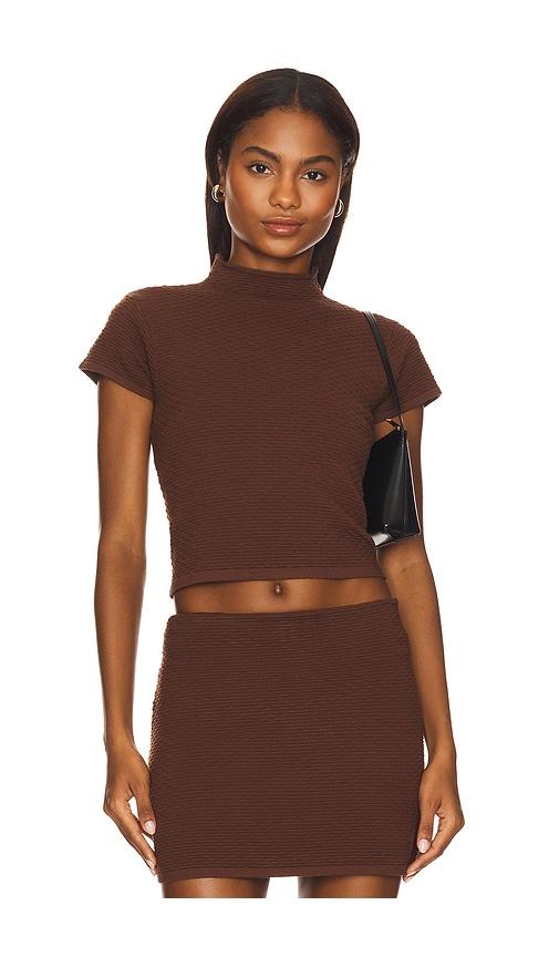 Line & Dot Grove Top in Brown by LINE&DOT