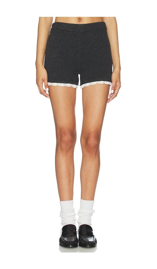 Line & Dot Inara Knit Shorts in Charcoal by LINE&DOT