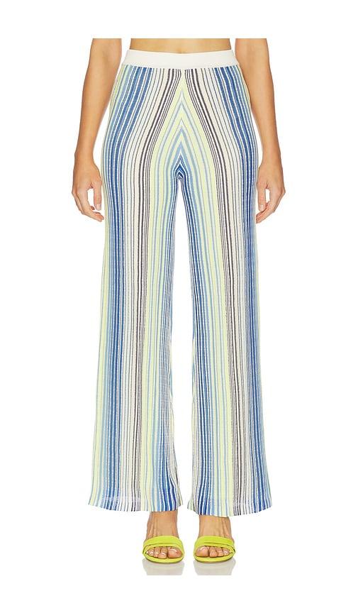 Line & Dot Kit Striped Knit Sweater Pants in Blue,Green by LINE&DOT