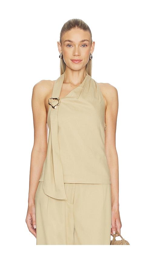 Line & Dot Lelio Top in Tan by LINE&DOT