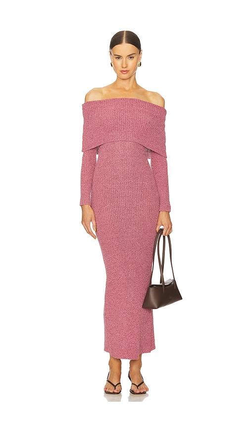 Line & Dot Lenora Off Shoulder Dress in Pink by LINE&DOT