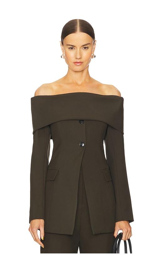 Line & Dot Marilla Off Shoulder Top in Olive by LINE&DOT