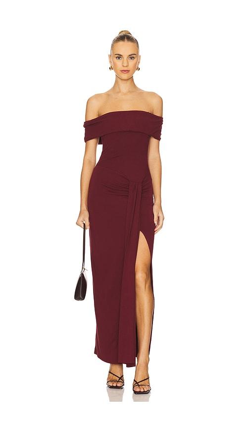 Line & Dot Mazzy Knit Dress in Burgundy by LINE&DOT
