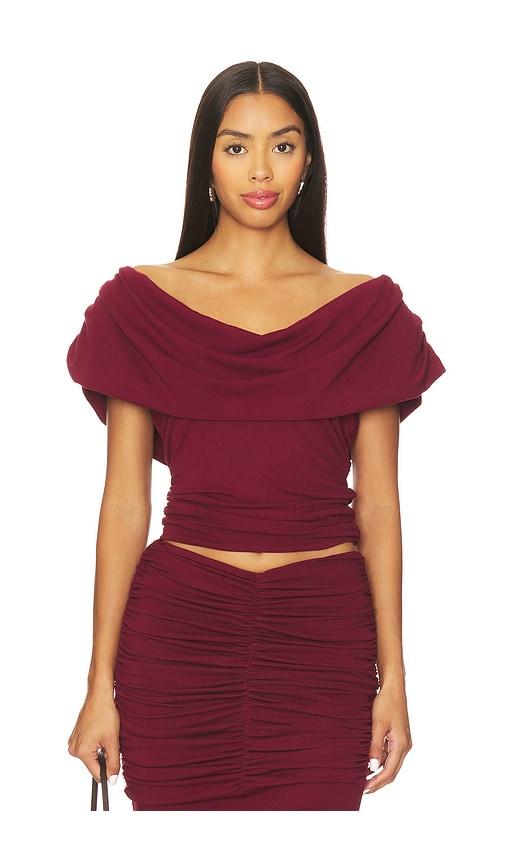 Line & Dot Mazzy Knit Top in Burgundy by LINE&DOT