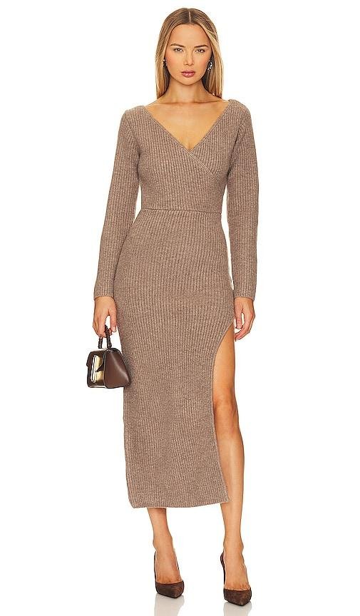 Line & Dot Rendezvous Sweater Dress in Brown by LINE&DOT