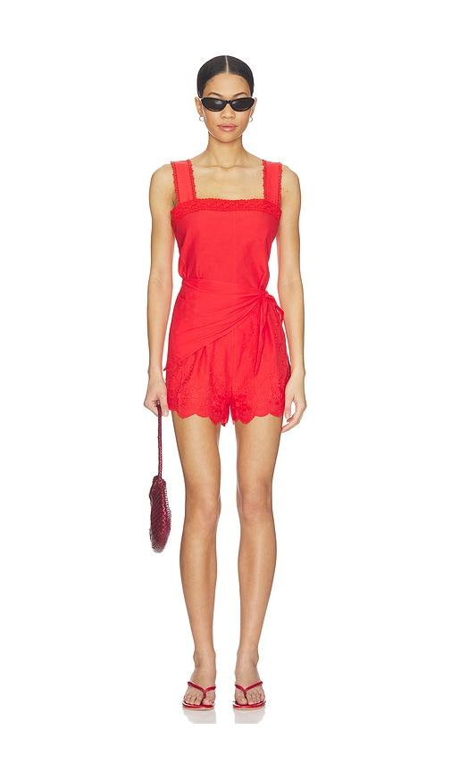 Line & Dot Rou Romper in Red by LINE&DOT
