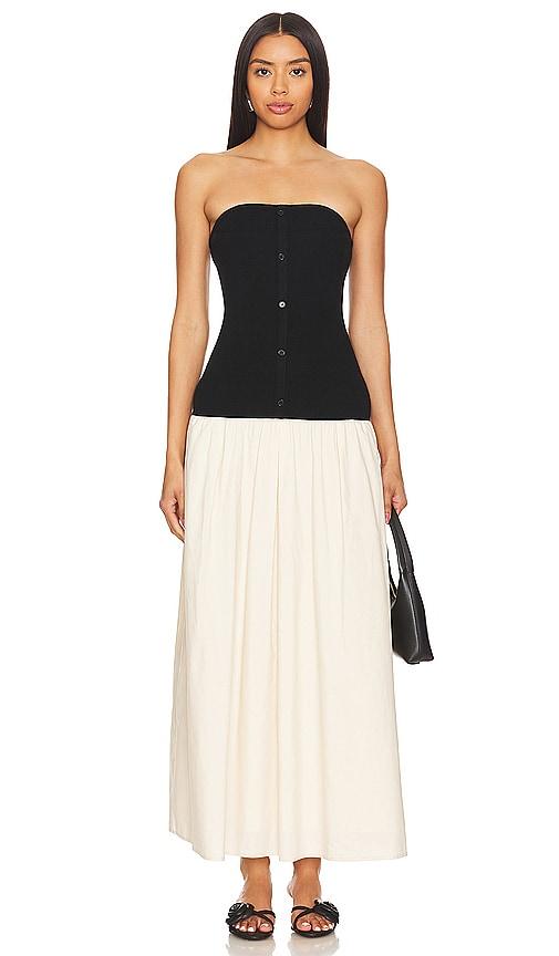 Line & Dot Tanner Combo Dress in Black,Cream by LINE&DOT