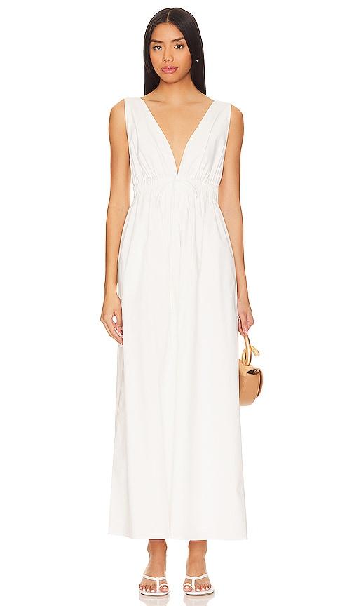 Line & Dot Walk About Midi Dress in White by LINE&DOT