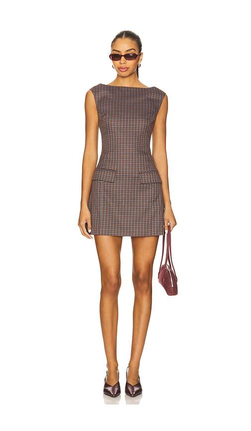 Line & Dot Zadie Mini Dress in Brown by LINE&DOT