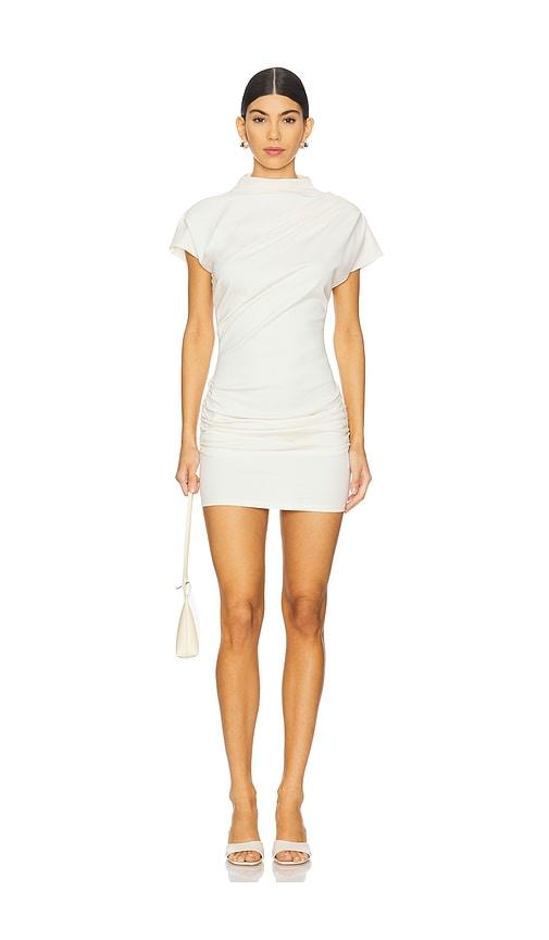 Line & Dot x REVOLVE Archer Draped Mini Dress in Cream by LINE&DOT