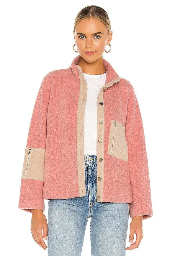 callie contrast fleece jacket by LINE&DOT