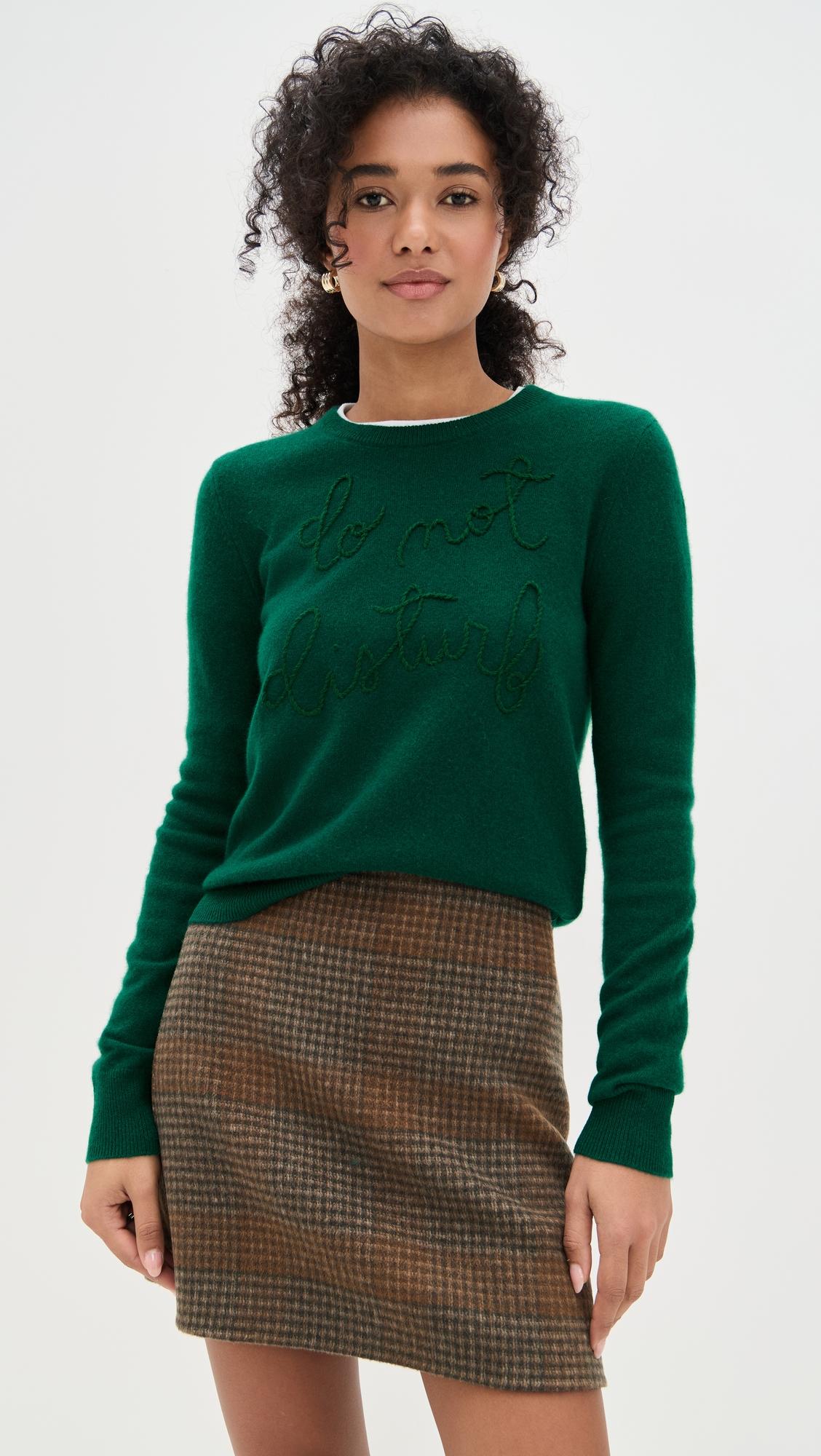 Do Not Disturb Cashmere Crewneck Sweater by LINGUA FRANCA Do Not Disturb Cashmere Crewneck Sweater by LINGUA FRANCA