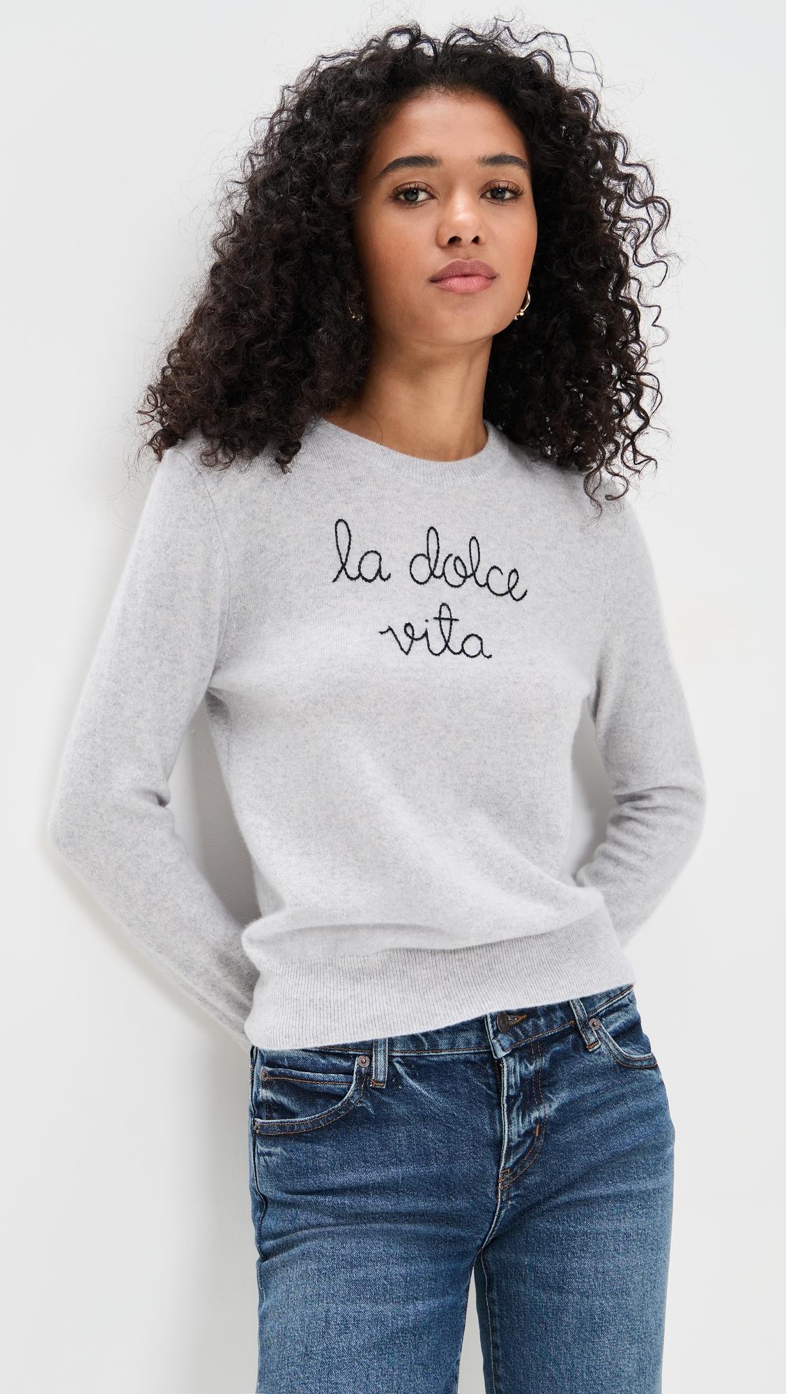La Dolce Vita Cashmere Crewneck by LINGUA FRANCA