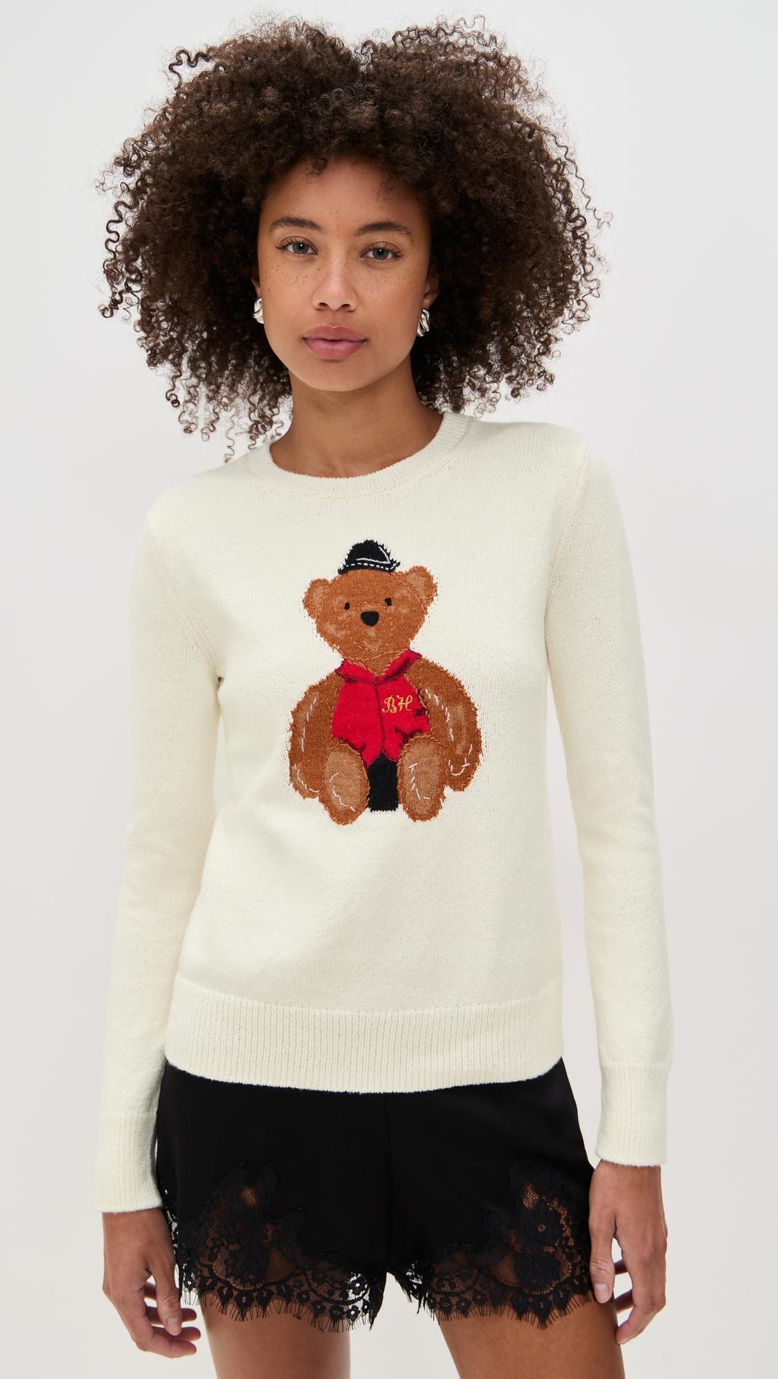 Women's Bo Bear Cotton Crewneck Sweater by LINGUA FRANCA