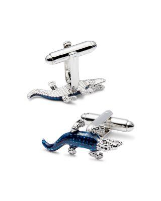 Blue Crocodile Cufflinks by LINK UP