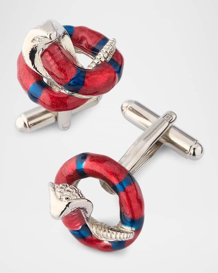 Men's Cobra Coil Snake Cufflinks by LINK UP