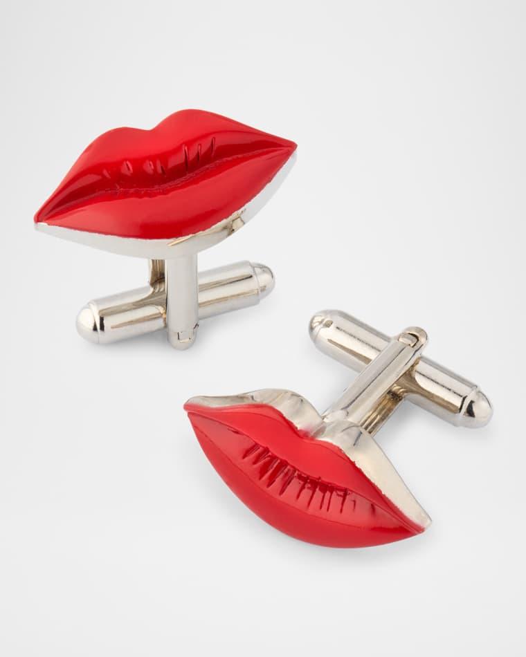 Men's Red Lips Cufflinks by LINK UP