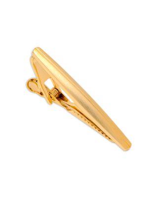 Two Tone Rhodium Plated Short Tie Bar by LINK UP