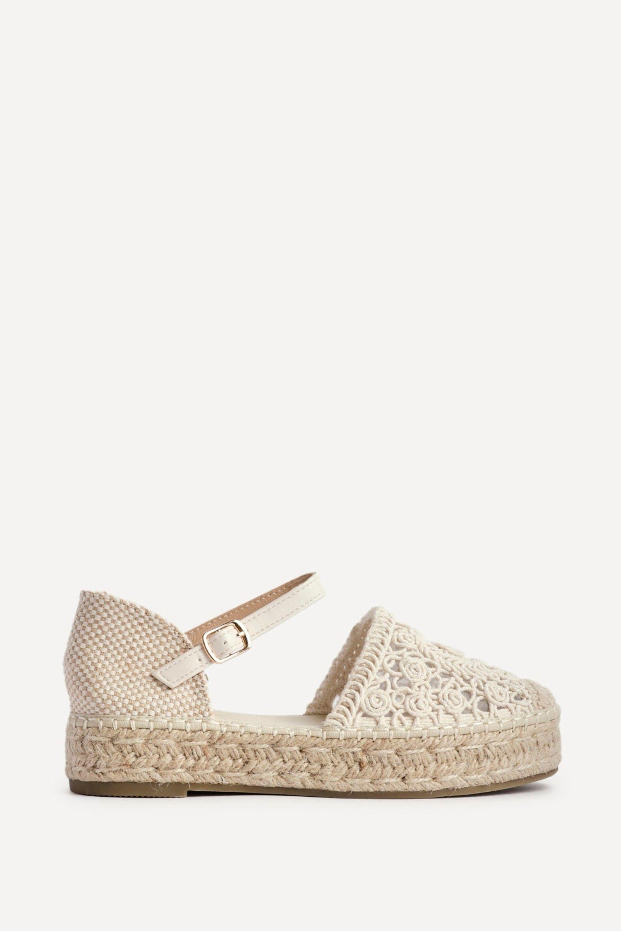 Adelina Beige Woven Espadrille Sandals by LINZI