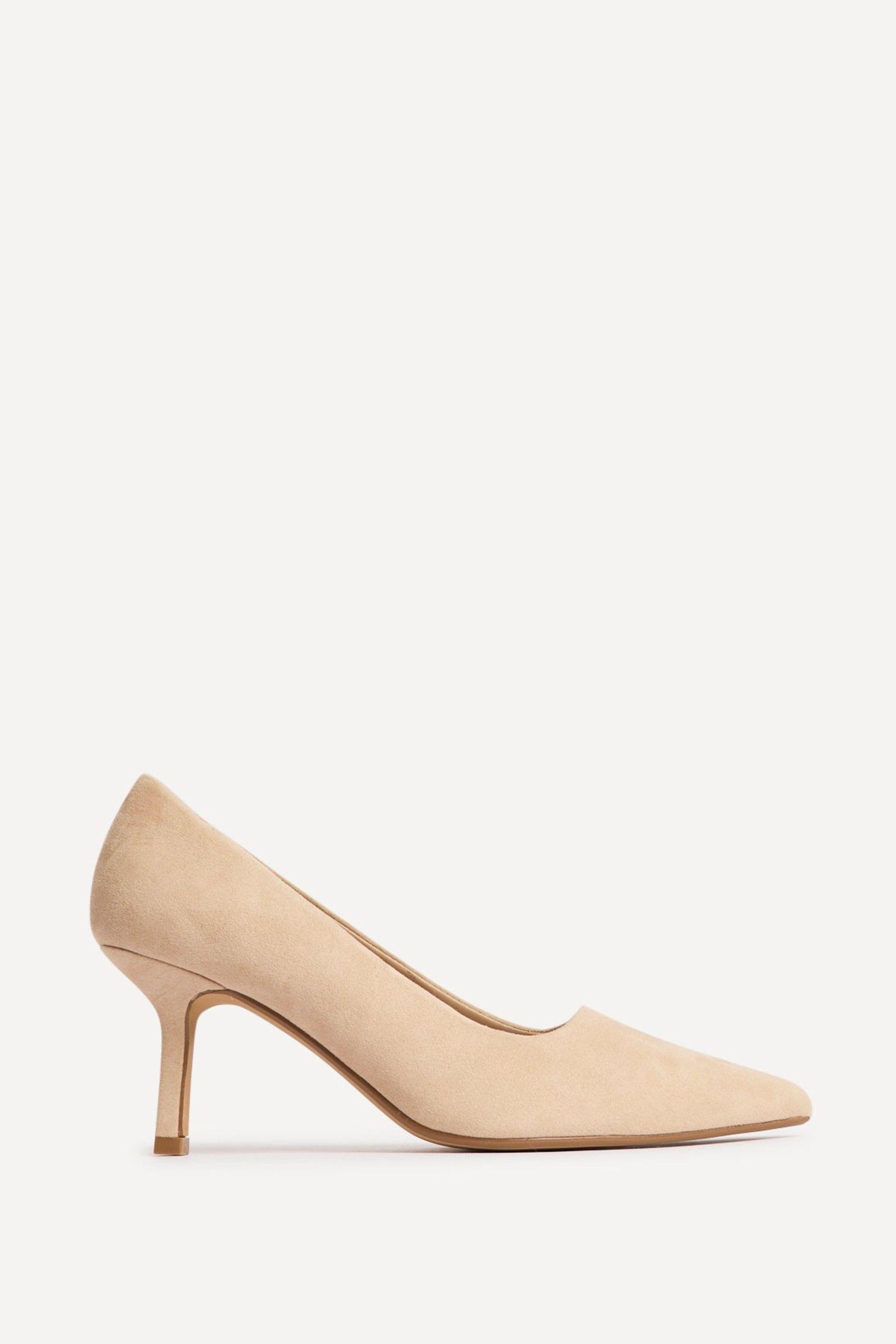 Aim Wide Fit Nude Faux Suede Court Heels by LINZI