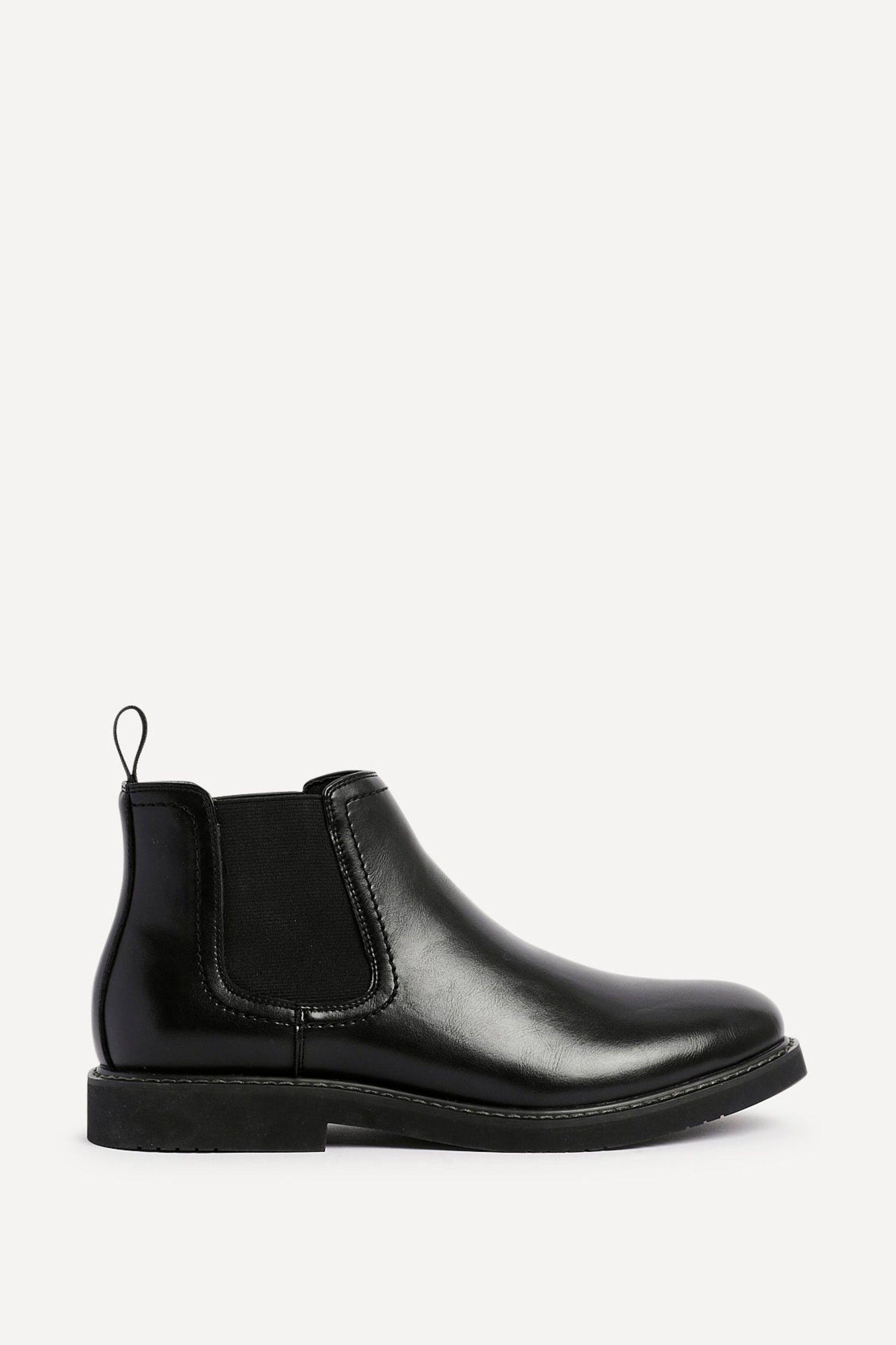 Alessandro Mens Black Faux Leather Chelsea Boots by LINZI